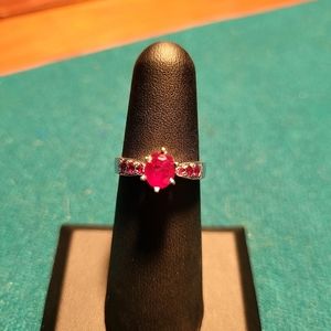 Ruby and sterling ring